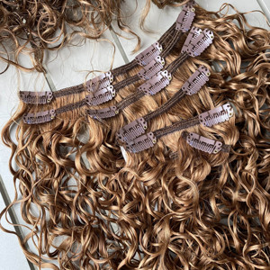 Honor tóc Hot Bán 100% Trinh Nữ tóc con người phần <span class=keywords><strong>m</strong></span>ở rộng <span class=keywords><strong>m</strong></span>àu sắc khác nhau bán buôn xoăn clip trong phần <span class=keywords><strong>m</strong></span>ở rộng tóc - Product Image 4