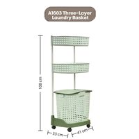 Panier à linge pliable à roulettes, panier à linge multi-niveaux, panier à vêtements sales, organisateur de rangement pour vêtements en plastique avec roulettes