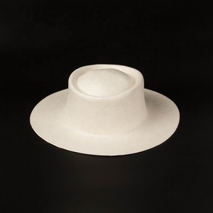 Mũ Rơm Fedora Tùy Chỉnh Mũ Rơm Giấy Trắng Trơn Trơn Màu Trắng Đơn Giản Cho Nam Nữ Đi Biển Thường Ngày Chống Nắng - Product Image 4