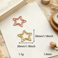 Clips de papier créatifs en métal, mignons, pour l'été, marque-pages étoiles, étiquettes de page pour le bureau, cadeaux de papeterie