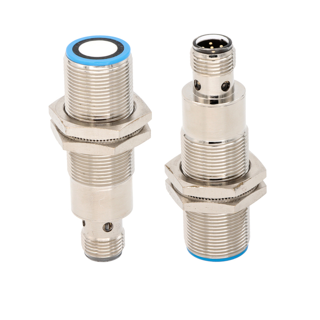 KRONZ Industrial M18 High Precision Analog Ultrasonic Sensor 0-10V/4-20mA Adjustable Detection Range 30-300mm Proximity IP67