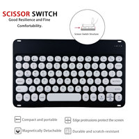 Nouveau clavier sans fil ultra-fin de 7 pouces avec clip magnétique et disposition de touches personnalisable pour tablettes et téléphones