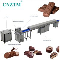 Nouvelle machine d'enrobage automatique au chocolat avec tunnel de refroidissement, machine d'enrobage au chocolat pour usine de snacks