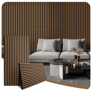 Mur en bois Akupanel PET feutre support placage MDF latte de bois panneaux acoustiques panneaux d'insonorisation pour murs - Product Image 1