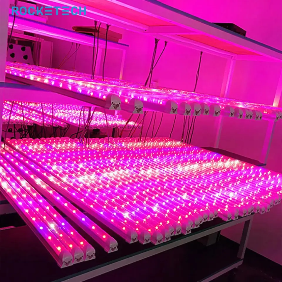 Aktualisierte leuchtende Indoor-LED Pflanzenwachstumslampe Ac100-265v integriert verbunden 90cm 3ft 27w Rohr-Led-Wachstumslampe Vollspektrum T8
