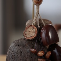 Natuurlijke zaadshell rammelaar tas hangende handgemaakte windgong geluid helende bel plant fruit hanger rugzak auto ornament