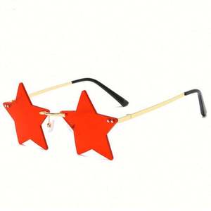 Gafas de Sol de Moda al por Mayor, Gafas de Sol sin Montura con Protección UV400, Gafas de Sol de Estrella de Cinco Puntas para Mujer - Product Image 4