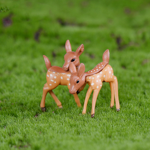 Mini Sika Deer <b>Miniatures</b> for Forest Landscape Decorations Tiny Animal Charm Deer Couple Desktop Ornaments DIY Accessories - Product Image 3