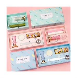 Kit Stempel Lilin Segel Warna Macaron Lucu Hadiah Pernikahan Alat Scrapbooking DIY