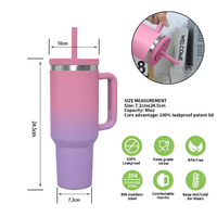 2024 vente chaude Logo personnalisé Stan Cup 30oz 40oz extérieur en acier inoxydable isolé voyage tasses à café 40oz gobelet avec poignée