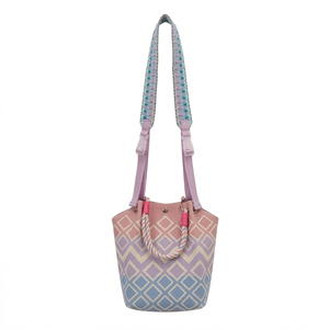 Premium Color Block Knit <strong>Bucket</strong> <strong>Bag</strong> with Thick Rope Handle and Custom Logo <strong>for</strong> <strong>Women</strong> Daily Travel Summer Beach Tote - Product Image 3