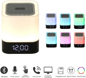 Xách tay không dây Led 7 màu đèn ban đêm Đồng hồ báo thức Loa <span class=keywords><strong>Bluetooth</strong></span> <span class=keywords><strong>BT</strong></span> Loa - Product Image 3