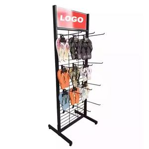 <span class=keywords><strong>Zapatillas</strong></span> de rejilla de alambre de Metal modernas ecológicas personalizadas de fábrica certificada, estante de exhibición de pie de un solo lado, fácil montaje - Product Image 4