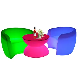 Lumineux lumineux lumineux led table et chaise ensemble discothèque extérieure led meubles extérieur jardin événement fête