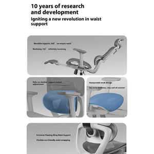 Chaise de bureau chaise de bureau ergonomique de luxe mécanisme de repose-pieds soulever des chaises de bureau pivotantes modernes en maille complète - Product Image 5