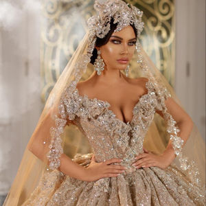 Estenb vestidos de casamento de cristal de luxo, turquia, estampão cantão, cauda longa, vestido de baile, 2023