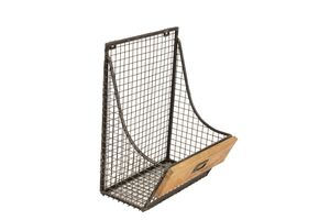 Estante de pared de diseño en hierro/madera, revistero individual de metal/madera de mango con acabado natural, colección de muebles a precio de mayorista. - Product Image 3