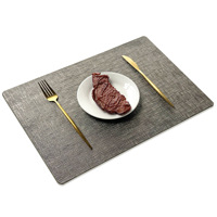 Tapis de table à manger en cuir PU écologique, design classique en métal, motif carré léger multicolore, tapis durables de 2mm d'épaisseur
