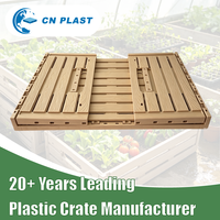 Caisse de rangement pliable en plastique avec motif imitation bois, panier pliable pour la maison, la cuisine, la chambre et le bureau