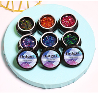 L&M 2025 Vernis à ongles gel UV Soak-off à gros paillettes 8g 6 couleurs Non toxique Marque privée OEM/ODM disponible