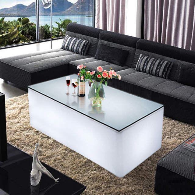 Modern Minimalist Style Bar Table 16056 Green Design Rectangular LED Light Cube Stool Private Room Coffee Table Dice Cup