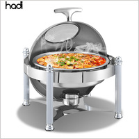 Ensemble de réchauds de buffet modernes en acier inoxydable de forme ronde pour restaurants et hôtels, livraison rapide