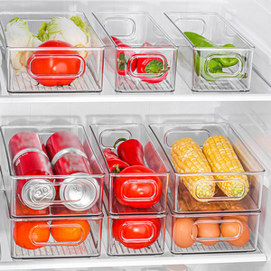 2023 Hot Selling PET Refrigerator Clear Food Storage Box Fridge Organizer