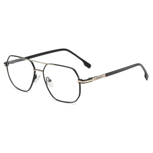 Marcos ópticos de Metal para hombre de buena calidad, bloqueo de luz azul, azul plateado, Cuadrado redondo, protección ocular inoxidable - Product Image 3