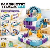 39 pièces de jouets de piste magnétique pour garçons et filles, circuit de course flexible, assemblage DIY, piste de train à suspension magnétique électrique