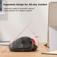 Mouse Trackball Nirkabel ergonomis dapat diisi ulang pelacakan presisi & halus dengan kontrol jempol mudah