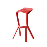 Tabouret de bar commercial Donnaa Left Keti, style nordique moderne et minimaliste, avec dossier en plastique, design haut de gamme pour salle à manger et îlot de cuisine