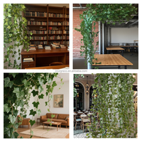 Haute Qualité Artificielle Feuille Verte Raisin Vigne Plafond Décoration Simulation Rotin En Plastique Creeper Enchevêtré Fleurs Herbe