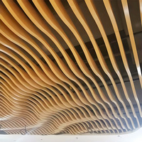 Panel de Techo Lineal Suspendido de Aluminio con Forma de Arco, Absorbente de Sonido, Ignífugo, para Edificios Comerciales y Centros Comerciales