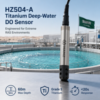 Sensor de Oxígeno Disuelto HANZ de Aleación de Titanio Completa, Sonda ODO RS485 Modbus para 60m de Profundidad, para Acuicultura en Jaulas Oceánicas y RAS en Aguas Profundas