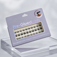 Kit de cils en grappe personnalisé avec technologie de pré-collage, léger et confortable, cils en grappe à marque privée avec emballage personnalisé et logo