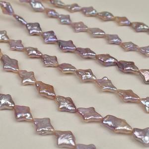 Collier de perles baroques d'eau douce de forme irrégulière de 10 à 12 mm, perles semi-finies carrées, matériel de bricolage, perles naturelles en vrac - Product Image 2