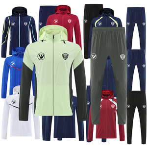 Chaqueta de fútbol de manga larga para hombre con capucha Chaqueta de entrenamiento de fútbol Chaqueta de fútbol con cremallera completa Calidad de Tailandia - Product Image 4