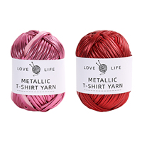 JP Metallic Color 100% Polyester Crochet Yarn Woven Yarn Hand Knitting Craft Strip Chunky Yarn