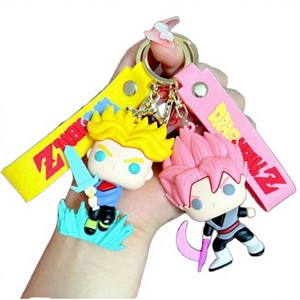 Custom 3D Cartoon Japanese <b>Anime</b> Eco-Friendly Durable PVC Alloy Carabiner <b>Keychain</b> Cute Backpack Pendant Gifts Dragon Ball - Product Image 2
