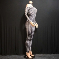 Body sexy à strass pour femme, combinaison une pièce moulante, imprimé, tenue de bal, de discothèque, nouveau modèle