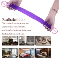 Dildo Doble de 17 Pulgadas de Largo, Dildo Grande de Silicona Realista, Juguetes Sexuales para Mujeres, Parejas, Lesbianas, Estimulación Anal y Vaginal