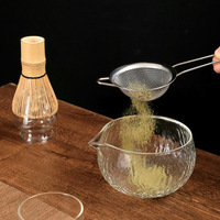 Tasse à matcha en verre, bol à matcha en verre borosilicate, style japonais, verre transparent pour matcha