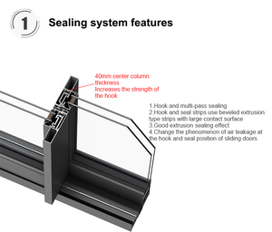 Puertas Corredizas de Aluminio con Doble Acristalamiento para Interiores de Apartamentos de Alto Rendimiento, Puerta Corrediza de Vidrio Resistente a Huracanes - Product Image 3