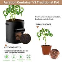 Sacs de plantation réutilisables en tissu feutré respirant Senershuo, 3 pièces, 7 gallons, avec poignées et étiquettes à rabat visible pour la culture de tomates
