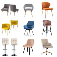 Tabouret de bar moderne en velours avec dossier, tabouret pivotant à hauteur de comptoir pour îlot de cuisine, restaurant et café
