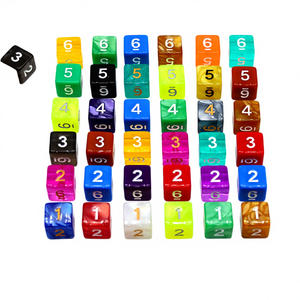 Dés à numéros carrés arrondis moulés en acrylique écologique de 16 mm, modèle DESKJOY D6, accessoire pour jeux de société, RPG, DND - Product Image 4