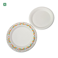 Bonne qualité 6in 7in 8in 9in 10in Assiettes rondes jetables en bagasse avec logo Joyeux Noël pour la fête
