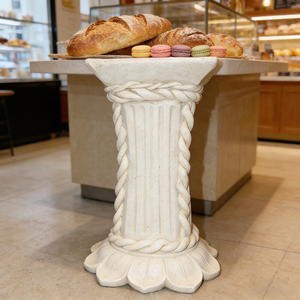 Présentoir paysager en résine jaune clair terre cuite, motif colonne romaine, pour plateforme florale, château et jardin de roses, peint à la main, pour dropshipping - Product Image 3