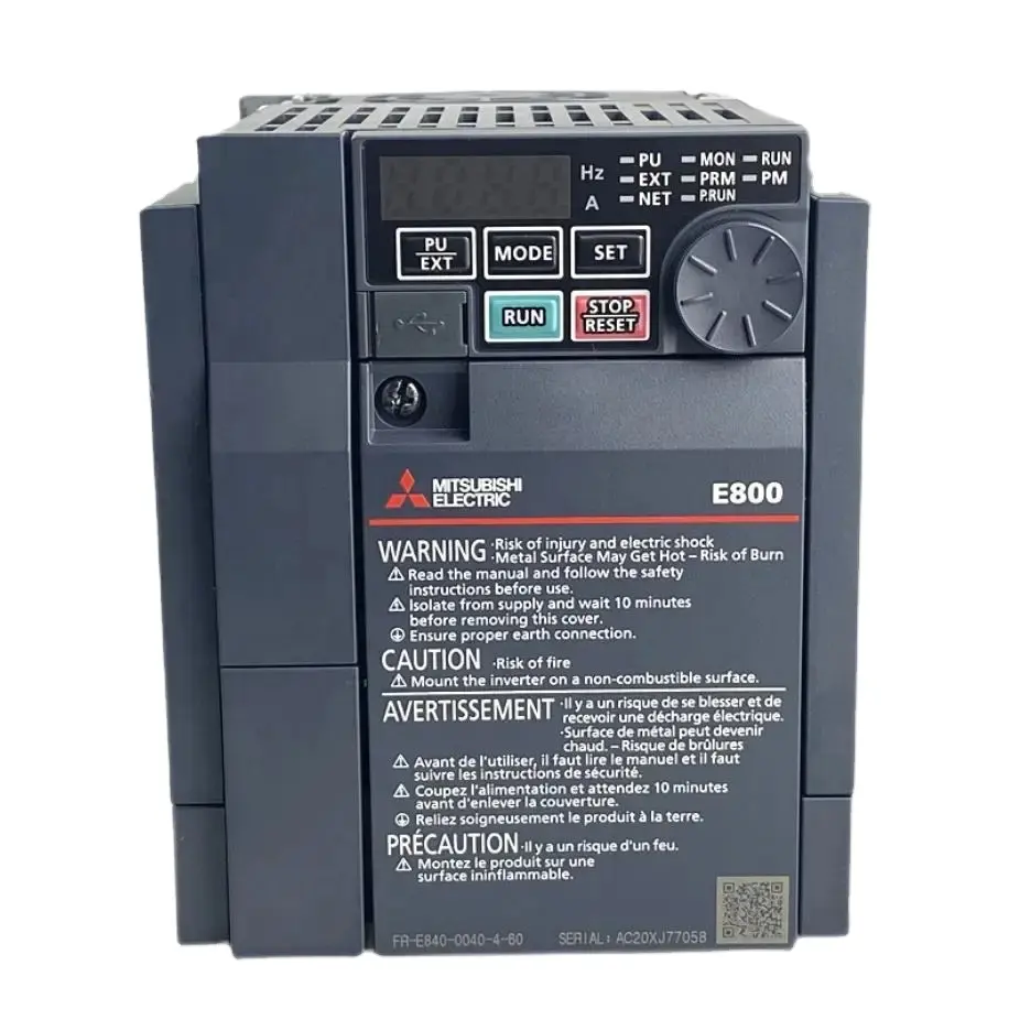 FR-E840-0230-4-60 Mitsubishi 3 Phase Frequency AC Inverter Melsec PLC interfaces industrial converterfr e840 0230 4 60