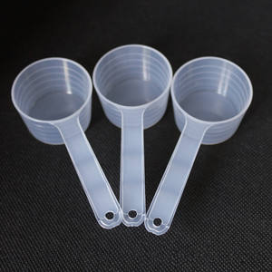 Cuchara medidora de PP transparente de plástico de 50ml y 25g, cuchara de leche en polvo de fondo plano redondo transparente con bolsa de Opp a escala - Product Image 3